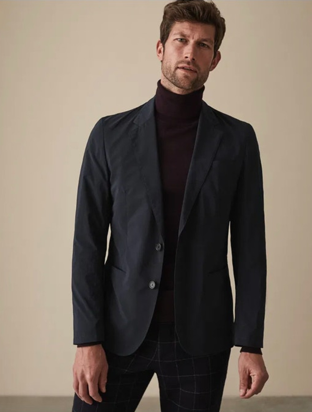 REISS Unique Technical Blazer NEW Size S $370 Dark Navy Blue Jacket